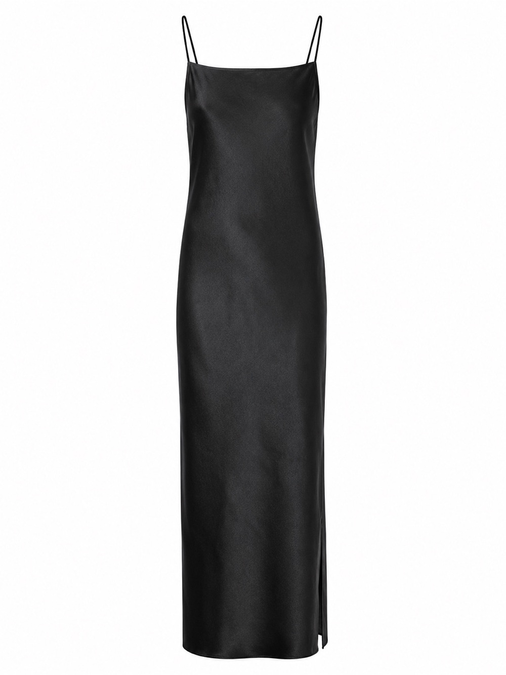 Massimo Dutti Black Linen Maxi Dress